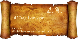 Lőwy Mariann névjegykártya